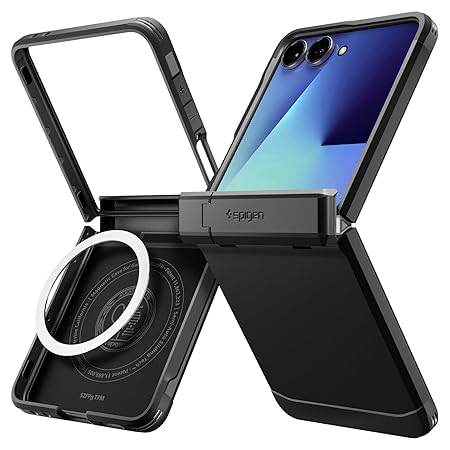 Spigen Tough Armor Pro MagFit for Samsung Galaxy Z Flip 7 Case, Galaxy Z Flip 7 Back Cover - TPU+PC｜Black