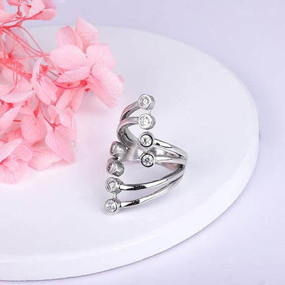 925 Silver Layered Ring Rose Gold 18k Gold Plated Rings | Stacking Ring | Statement Ring | Gifts for Women & Girls - Rajputtrade