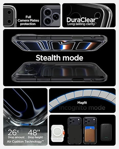 Spigen Ultra Hybrid T MagFit Back Cover Case Compatible with iPhone 17 Pro Max (TPU + Poly Carbonate | Matte Black)