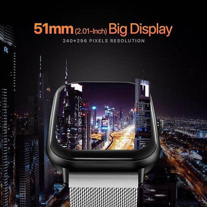 Fire-Boltt Ninja Call Pro Max Smart Watch 2.01 inch Display, Bluetooth Calling (Silver) - Rajputtrade