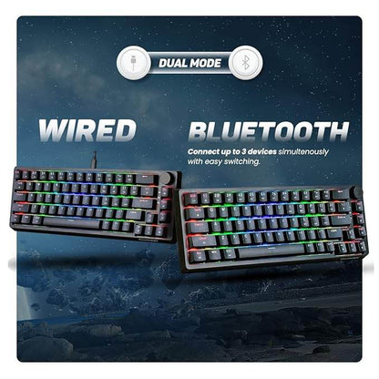 Cosmic Byte CB-GK-33 Astra Hot Swappable 67 Key Wired + Bluetooth Mechanical Keyboard, 1000Hz Polling Rate, Per Key RGB, Software Customization, Outemu Blue Switches (Black) - Rajputtrade