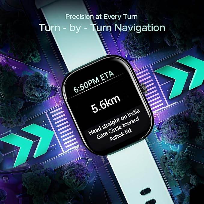 boAt Wave Sigma 3 w/Turn-by-Turn Navigation, 2.01" HD Display, BT Calling (Mint Green) - Rajputtrade