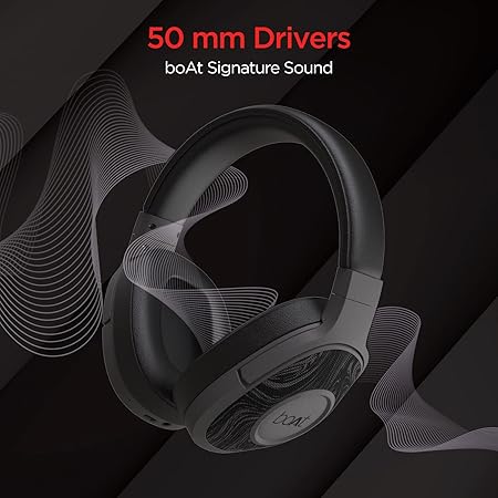 boAt Rockerz 550/Rockerz 558 Over Ear Bluetooth Headphones with Upto 20 Hours Playback, 50MM Drivers (Black)