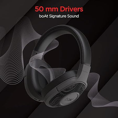 boAt Rockerz 550/Rockerz 558 Over Ear Bluetooth Headphones with Upto 20 Hours Playback, 50MM Drivers (Black)