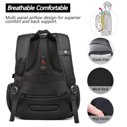 Red Lemon Swisslook Polyester Bange Series 45L 15.6-inch Laptop Bags Backpack for Men and Women Semi Waterproof USB with Anti Theft Pocket Travel Backpack - Rajputtrade