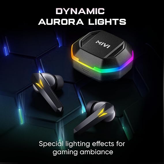 Mivi Commando X7 [Just Launched] Gaming in Ear Earbuds: 35ms Low Latency, Dual RGB,13mm Bass Drivers, 50Hrs Playtime, Type C (Black)