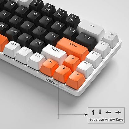 MageGee Portable 60% Mechanical Gaming Keyboard, MK-Box LED Backlit Compact 68 Keys Mini Wired Office Keyboard with Blue Switch for Windows Laptop PC Mac - Black/White - Rajputtrade