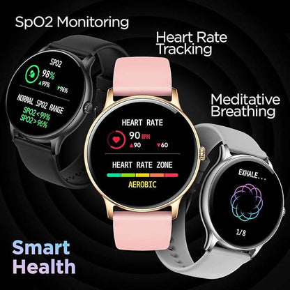 Fire-Boltt Phoenix Smart Watch with Bluetooth Calling 1.3,120+ Sports Modes, 240 * 240 PX High Res (Gold Pink) - Rajputtrade