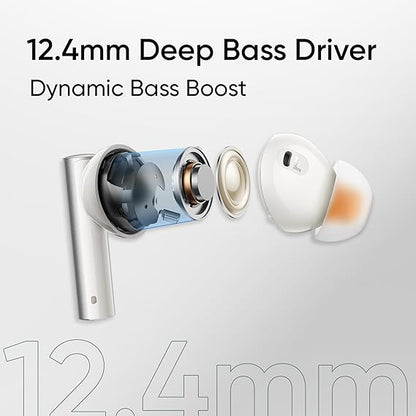 realme Buds Air 6 TWS in Ear Earbuds with 12.4 Mm Deep Bass Driver, 40 Hours Play Time, Fast Charge, Bluetooth V5.3 (Flame Silver) - Rajputtrade