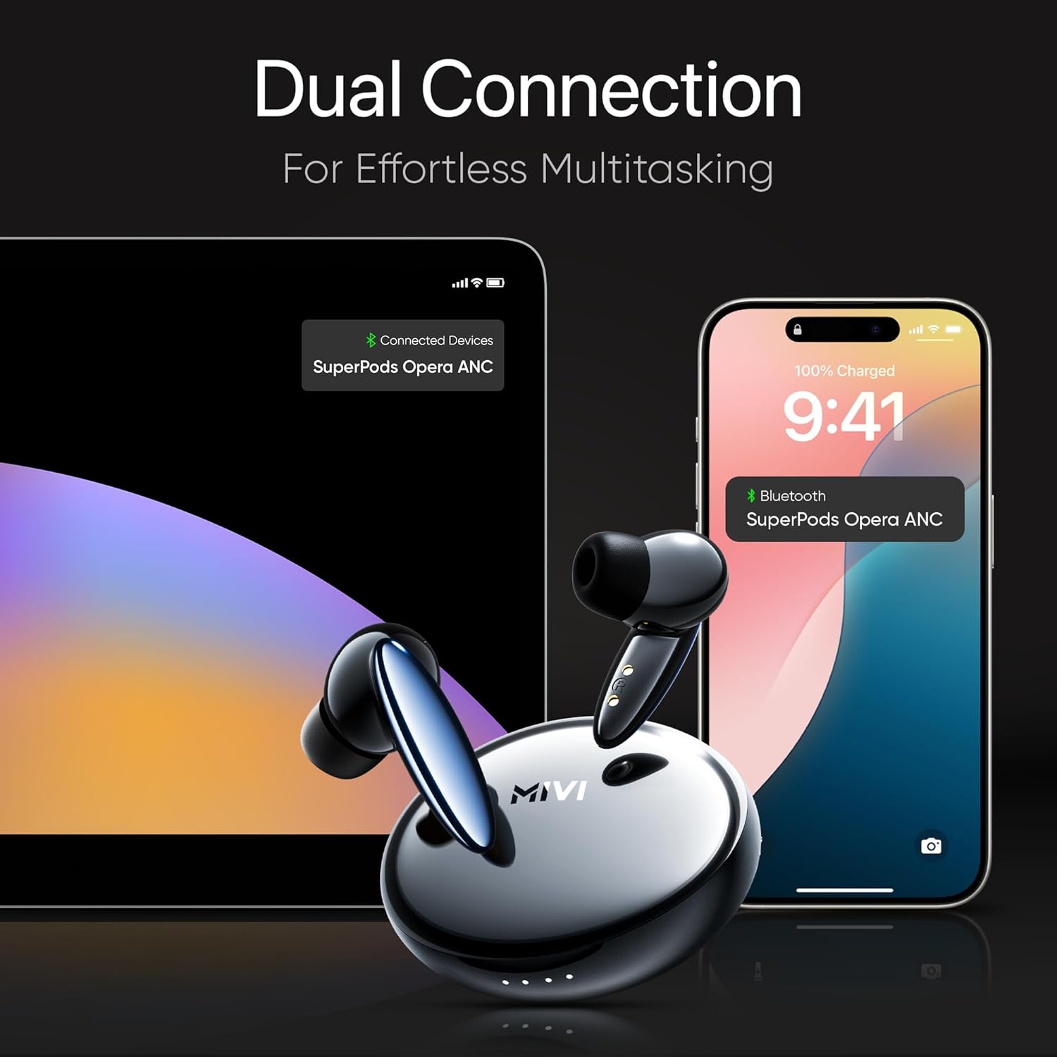 Mivi Opera ANC [Flagship Launch], True Wireless Earbuds with 35dB ANC, 60H Playtime - Rajputtrade