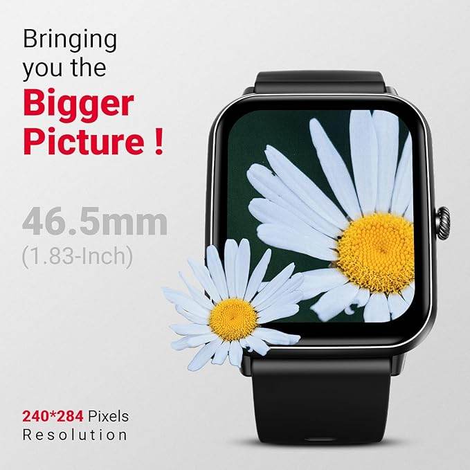 Fire-Boltt Ninja Call Pro Plus Smart Watch 1.83 inch with Bluetooth Calling (Black) - Rajputtrade