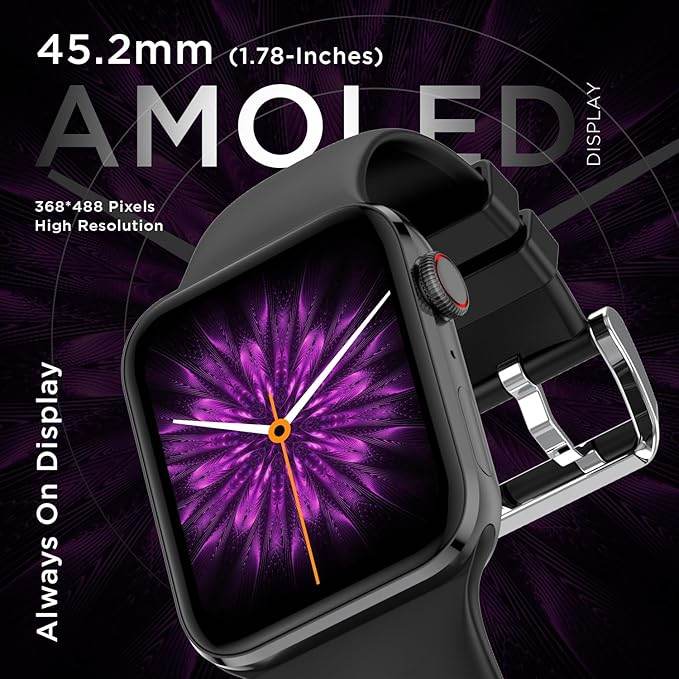 Fire-Boltt Visionary 1.78" AMOLED Bluetooth Calling Smartwatch with 368 * 448 Pixel Resolution (Black) - Rajputtrade