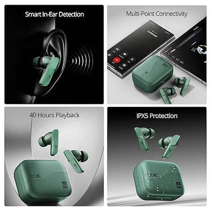boAt Airdopes 800 HiDef, Hi-Res Audio LDAC, 4Mic ENx, App Support, ASAP Charge, IPX5, Low Latency, Dual Pairing, BTv5.3, Bluetooth TWS in Ear Earbuds Wireless Earphones (Emerald Green) - Rajputtrade