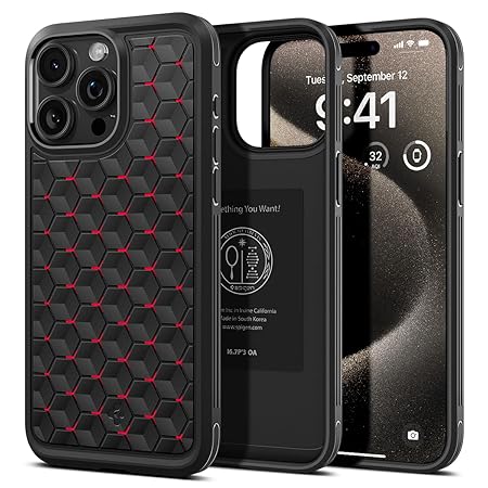 Spigen Cryo Armor Back Cover Case Compatible with iPhone 15 Pro Max (TPU + Poly Carbonate | Cryo Red)