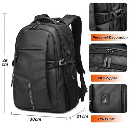 Arctic Hunter Backpack for Men Women 30L Office Casual 15.6-inch Laptop Bag Water-resistant Multi-pockets Sleek Smart College Backpack with USB Port YKK Zipper - Rajputtrade