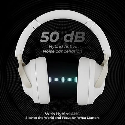 ZEBRONICS SILENCIO 111, Wireless Headphone, Hybrid ANC (50dB), 55*Hrs Backup, Transparency Mode, 40mm Titanium Drivers, 3 EQ Modes, ENC (2 Color options)