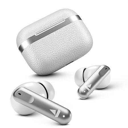 boAt Airdopes 111v2, Premium Leather Finish, 50HRS Battery, 13mm Drivers, Fast Charge, v5.4 Bluetooth Earbuds (White) - Rajputtrade