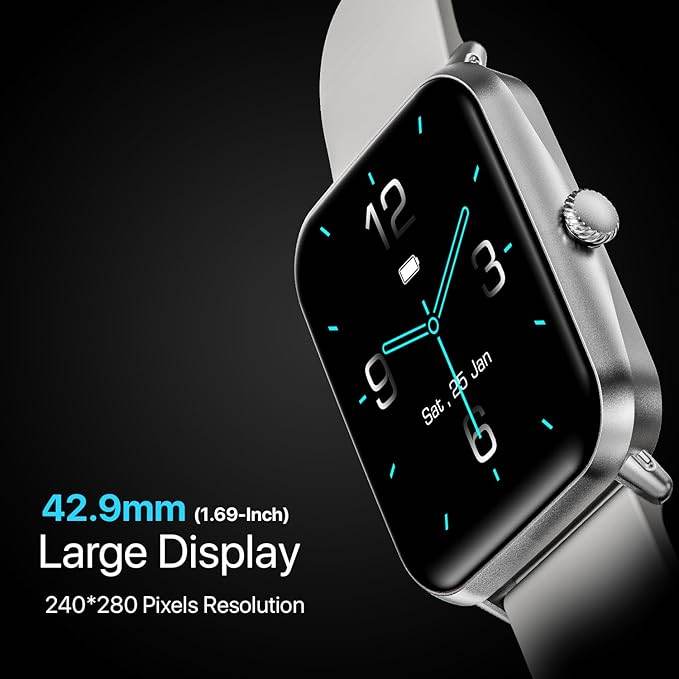 Fire-Boltt Ninja Call Pro Smart Watch Dual Chip Bluetooth Calling, 42.92mm (1.69 inch) Display (Grey) - Rajputtrade