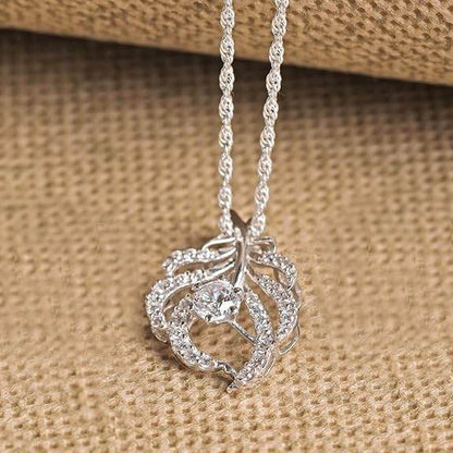 925 Sterling Silver Nusa Pendant Chain Jewellery Set | Rhodium Plated, Swiss Zirconia | Gift for Women & Girls - Rajputtrade