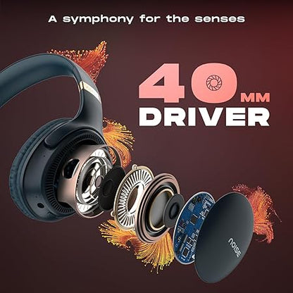 Noise Newly Launched Three Wireless On-Ear Headphones with 70H Playtime, 40mm Driver, Low Latency(up to 45ms),Dual Pairing, BT v5.3 (Blue) - Rajputtrade