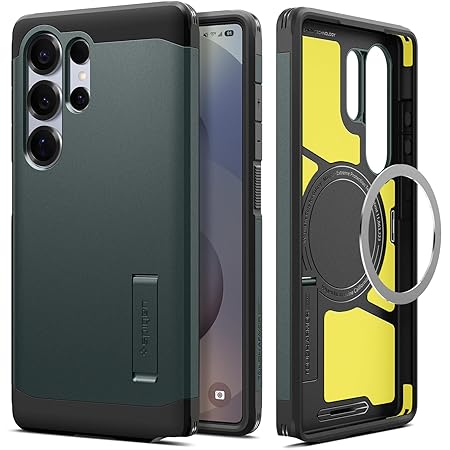 Spigen Tough Armor (AI) MagFit for Samsung Galaxy S25 Ultra Case, Galaxy S25 Ultra Back Cover (2025) - TPU+Poly Carbonate｜Abyss Green