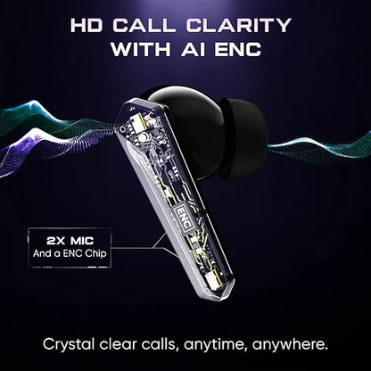 Mivi Commando X7 [Just Launched] Gaming in Ear Earbuds: 35ms Low Latency, Dual RGB,13mm Bass Drivers, 50Hrs Playtime, Type C (Black)