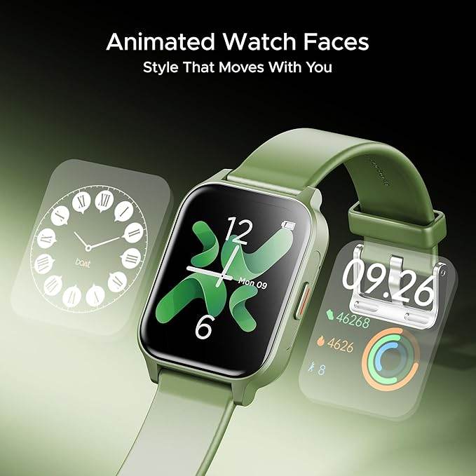 boAt Wave Call 2 Plus Smart Watch w/Bilingual Support (Hindi/English), 1.96”(4.97 cm) HD Display (Green) - Rajputtrade