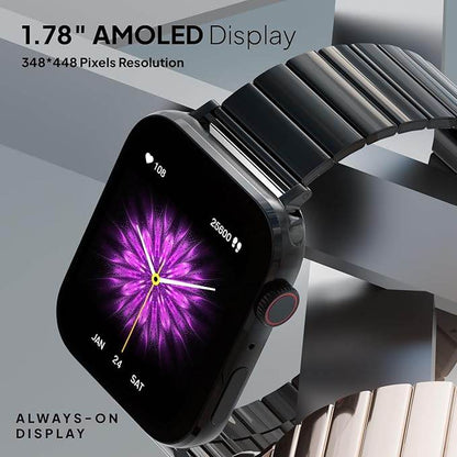 Fire-Boltt Visionary Ultra 1.78" AMOLED, Stainless Steel Luxury Smart Watch, TWS Connection (Black) - Rajputtrade