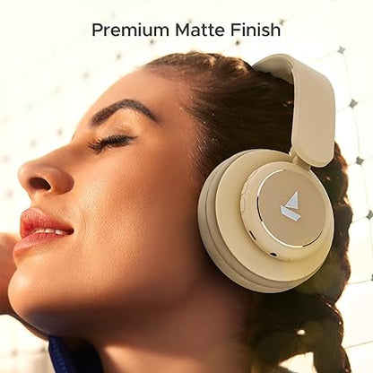 boAt Rockerz 450 Pro Bluetooth Wireless On Ear Headphones with Mic with 70 Hours Battery, 40Mm Drivers (Hazel Beige)