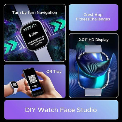 Boat Wave Sigma 3 w/Turn-by-Turn Navigation, 2.01" (5.1 cm) HD Display, Smart Watch for Men & Women(Sapphire Breeze) - Rajputtrade