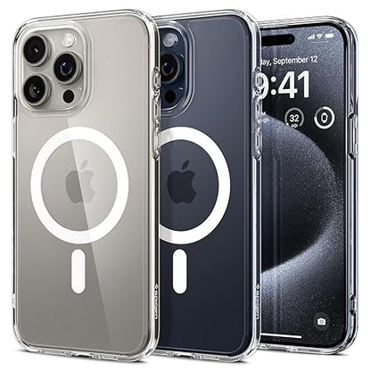 Spigen Ultra Hybrid MagFit Back Cover Case Compatible with iPhone 15 Pro (TPU + Poly Carbonate | White)