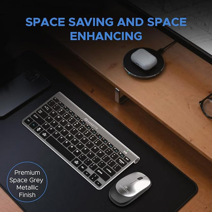Amkette Wi Key Mini Combo Ergonomic Design | 12 Multimedia Keys | Battery & Caps LED Indicator, 3 Level DPI | Plug-N-Play USB Connection - Rajputtrade