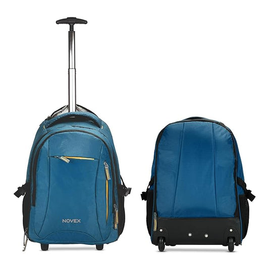 NOVEX Pacific 35 Litre Water Resistant Laptop Trolley Bags for Travel with 3 Compartments 15.6" Roller Case for Office Travel Bag for Men & Women | 2 Wheels Trolley Backpack Laptop - Rajputtrade