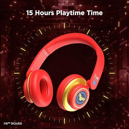 boAt Rockerz 450, 15 HRS Battery, 40mm Drivers, Padded Ear Cushions, Wireless Headphone with Mic (Red)