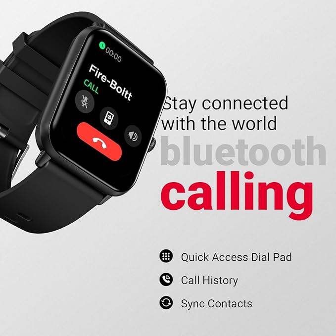Fire-Boltt Ninja Call Pro Plus Smart Watch 1.83 inch with Bluetooth Calling (Black) - Rajputtrade