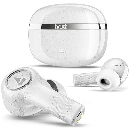 boAt Nirvana Ion ANC, Active Noise Cancellation(~32dB), 120Hrs Battery, App Support, Crystal Bionic Sound, 4Mics ENx, v5.3 Bluetooth TWS in Ear Earbuds Wireless Earphones with mic (Quartz White) - Rajputtrade