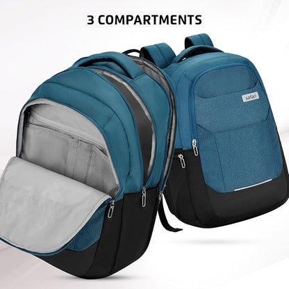 Safari Spade 34L Formal Laptop Backpack with Raincover, Antitheft Pocket, 3 Compartments, Front Pocket, Smart Trolley Sleeve, Office Bag, College Backpack, Travel Bag, School Bag - Rajputtrade