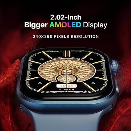 Fire-Boltt Brillia Smart Watch with 51.3mm (2.02 inch) AMOLED Display, Bluetooth Calling, SpO2 (Brillia, Blue) - Rajputtrade