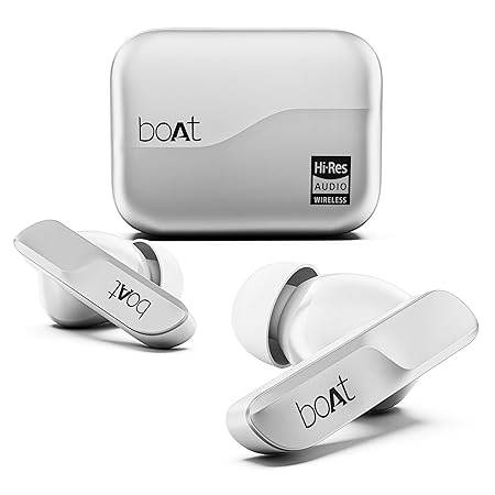 boAt Airdopes 800 HiDef, Hi-Res Audio LDAC, 4Mic ENx, App Support, ASAP Charge, IPX5, Low Latency, Dual Pairing, BTv5.3, Bluetooth TWS in Ear Earbuds Wireless Earphones (Sterling Silver) - Rajputtrade