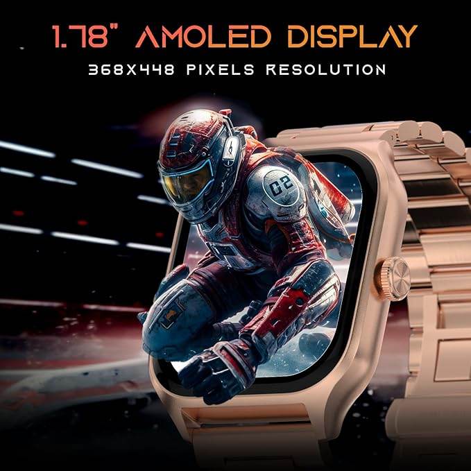 Fire-Boltt Solaris 1.78” AMOLED Always-on Display with 368 * 448 px Resolution, IP68 Water-Resistant (Pink) - Rajputtrade