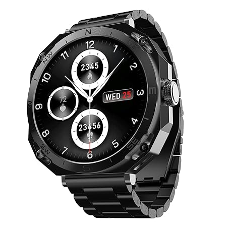 boAt Enigma Z20 Smart Watch w/ 1.51" (3.8 cm) HD Display, Luxurious Metal Body Design, IP68(Metal Black)