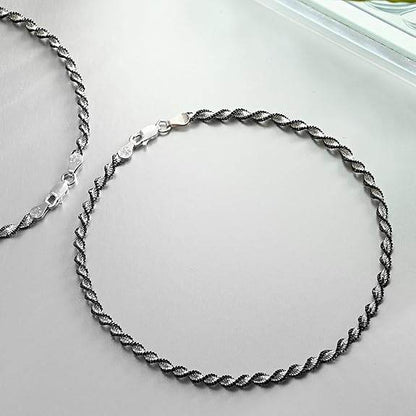 925 Sterling Silver Classy Anklet Pair for Women | Gift for Women & Girls | - Rajputtrade