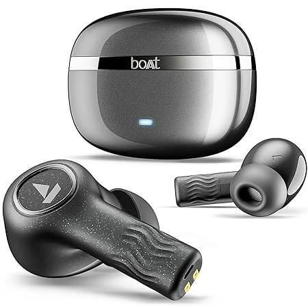 boAt Nirvana Ion ANC, Active Noise Cancellation(~32dB), 120Hrs Battery, App Support, Crystal Bionic Sound, 4Mics ENx, v5.3 Bluetooth TWS in Ear Earbuds Wireless Earphones with mic (Crystal Black) - Rajputtrade