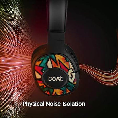 boAt Rockerz 550 Bluetooth Wireless Over Ear Headphones with Upto 20 Hours Playback, 50MM Drivers (Black) - Rajputtrade
