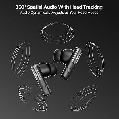 boAt Nirvana Ivy, 50dB Hybrid Active Noise Cancellation, 360º Spatial Audio,Fast Charge,App Support, v5.3 Bluetooth Earbuds, TWS Ear Buds Wireless Earphones with mic (Gunmetal Black) - Rajputtrade