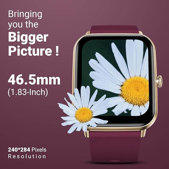 Fire-Boltt Ninja Call Pro Plus Fusion Smart Watch 1.83 inch with Bluetooth Calling (Wine) - Rajputtrade