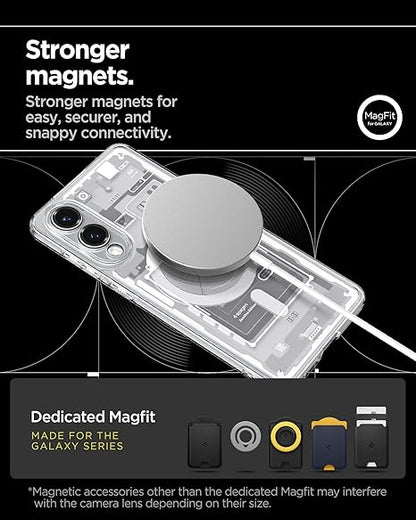 Spigen Ultra Hybrid MagFit for Samsung Galaxy S25 Edge Case, Galaxy S25 Edge Back Cover - Zero One White
