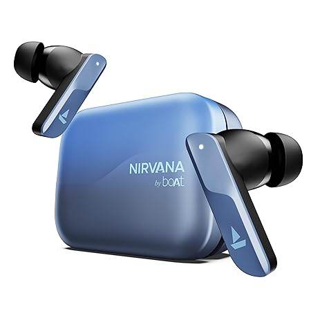 boAt Nirvana X TWS (2025),Knowles Dual Drivers,Hi-Res Audio LDAC,App Support,4Mics ENx,Dual Pair, Spatial Audio,Fast Charge, Bluetooth Earbuds, TWS Ear Buds Wireless Earphones with mic (Mist Blue) - Rajputtrade