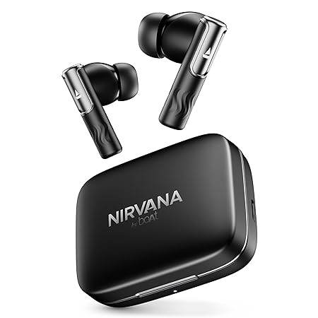 boAt Nirvana Ivy, 50dB Hybrid Active Noise Cancellation, 360º Spatial Audio,Fast Charge,App Support, v5.3 Bluetooth Earbuds, TWS Ear Buds Wireless Earphones with mic (Gunmetal Black) - Rajputtrade