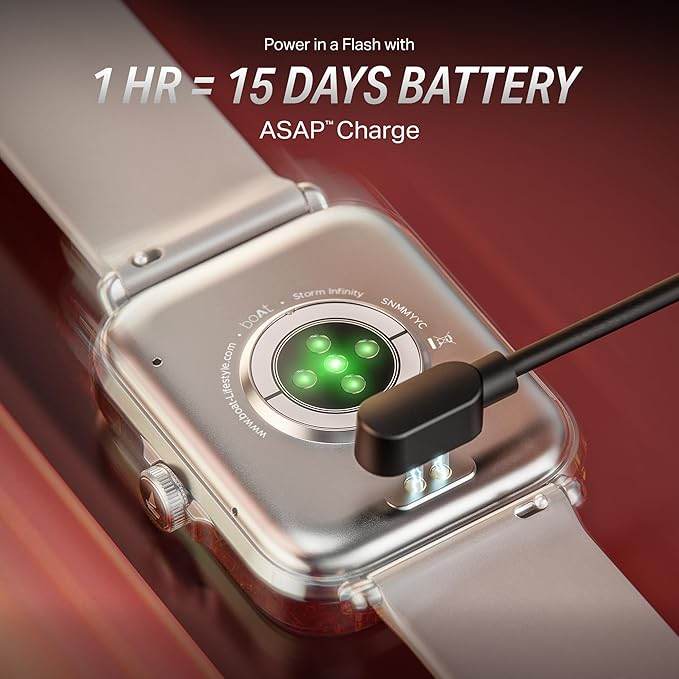 boAt New Launch Storm Infinity w/ 15 Days Extensive Battery fueled by Huge 550mAh Battery, 1.83”(4.65cm)HD Display (Silver Mist) - Rajputtrade